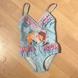 Disney Kids Swim One Piece - Blue and Pink